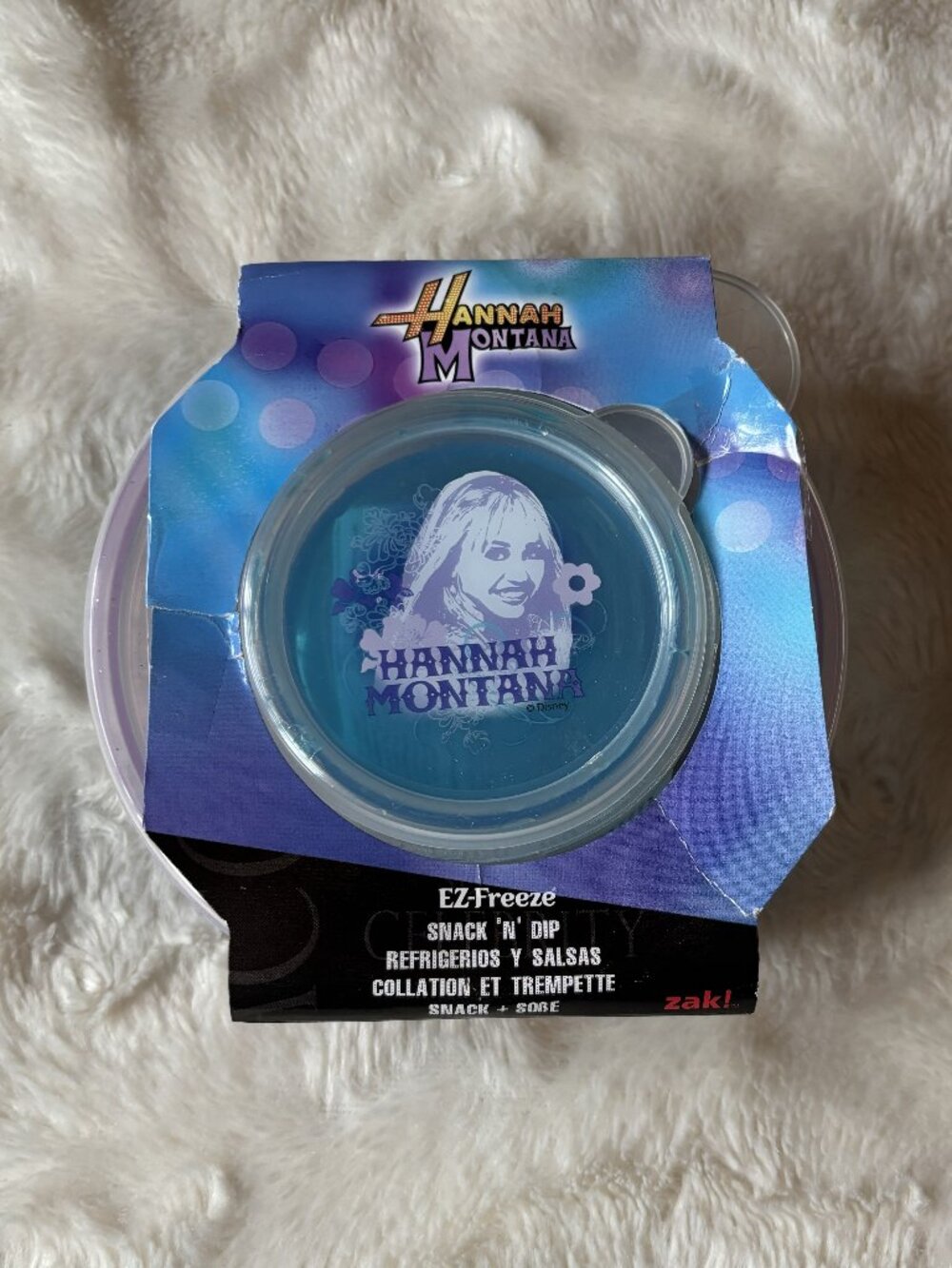 Hannah Montana Miley Cyrus EZ-Freeze Snack N Dip Container Zak! 532ml Y2K NEW